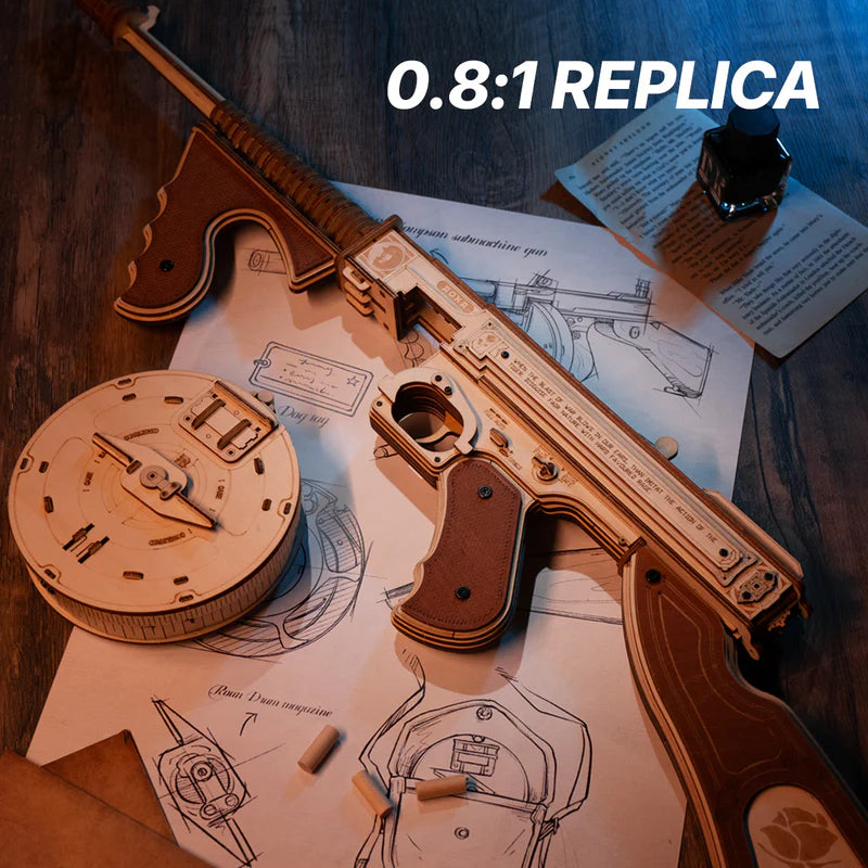 ROKR Thompson Submachine Toy Gun 3D Wooden Puzzle LQB01