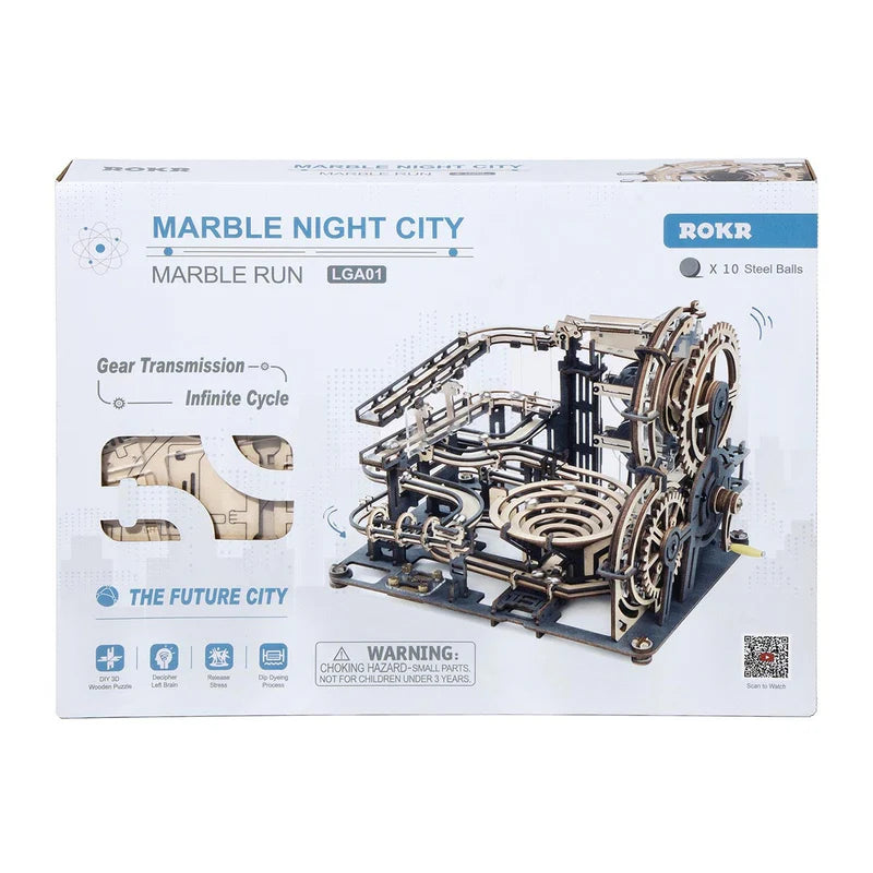 ROKR Marble Night City Marble Run 3D Wooden Puzzle LGA01