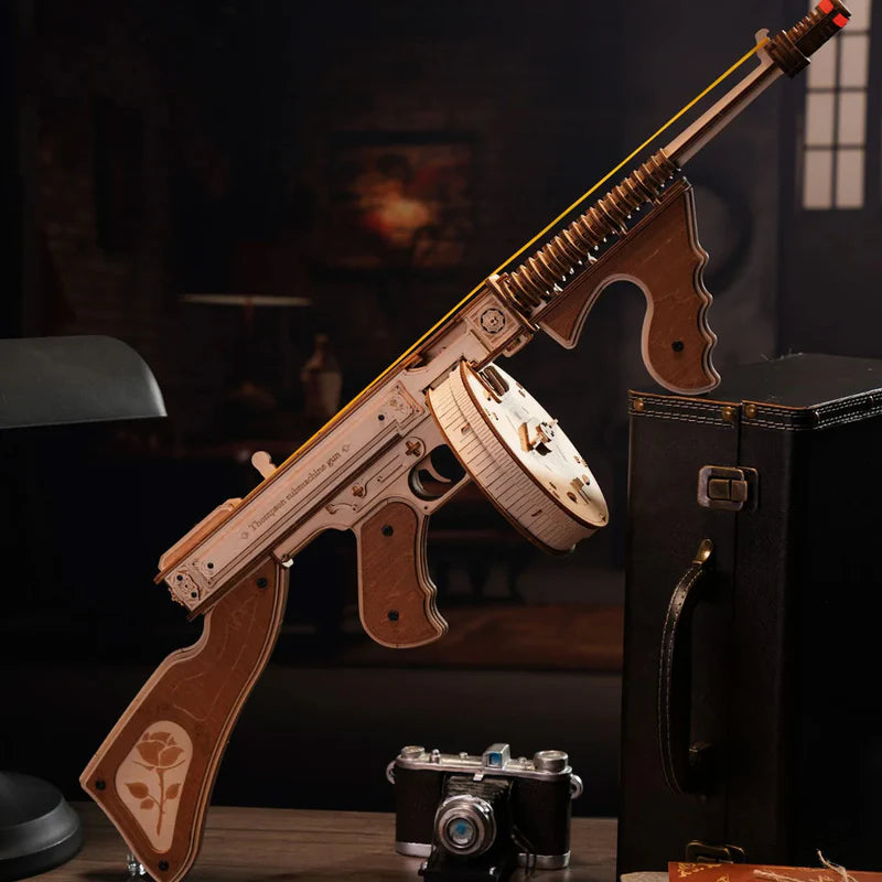 ROKR Thompson Submachine Toy Gun 3D Wooden Puzzle LQB01