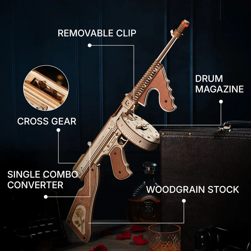 ROKR Thompson Submachine Toy Gun 3D Wooden Puzzle LQB01