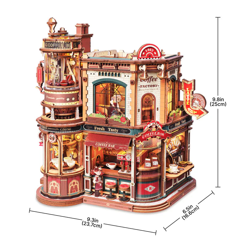 ROKR Dream Coffee Factory Music Box Wooden 3D Puzzle EAB02