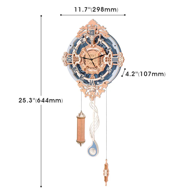 ROKR Romantic Note Wall Clock 3D Wooden Puzzle LC701